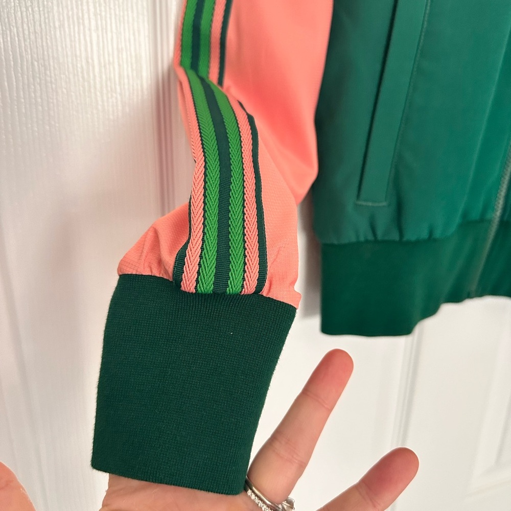 Lacoste Pink and Green Colorblock Zip Teddy Jacket - Picture 5 of 8